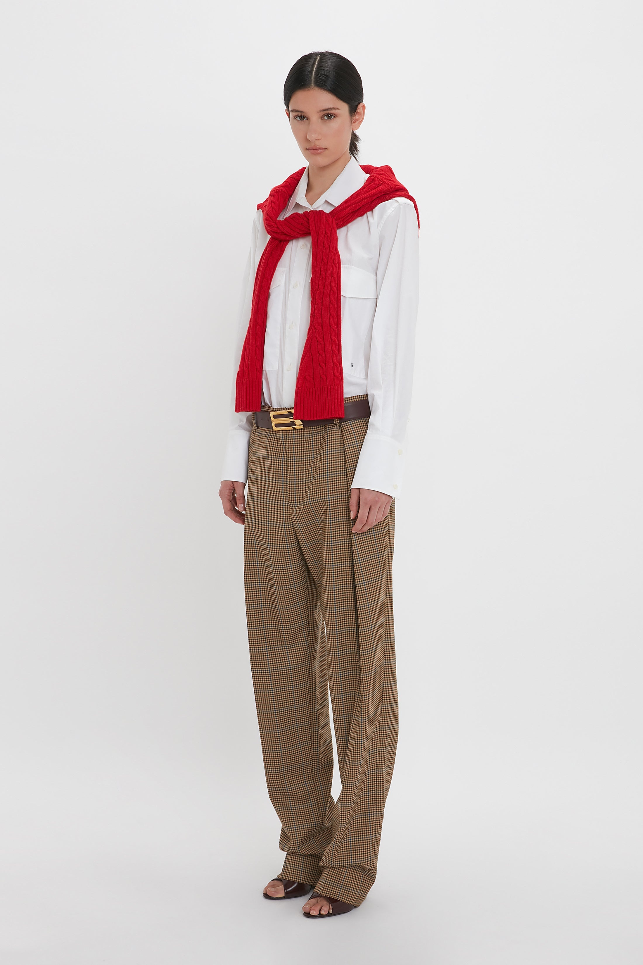 Asymmetric Chino Trouser In Tobacco - 3