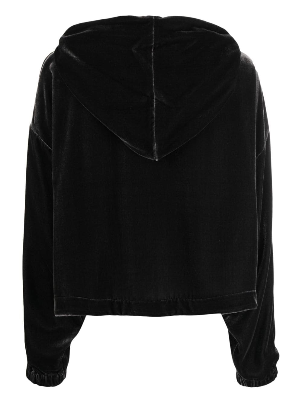 velvet drawstrign hoodie - 2