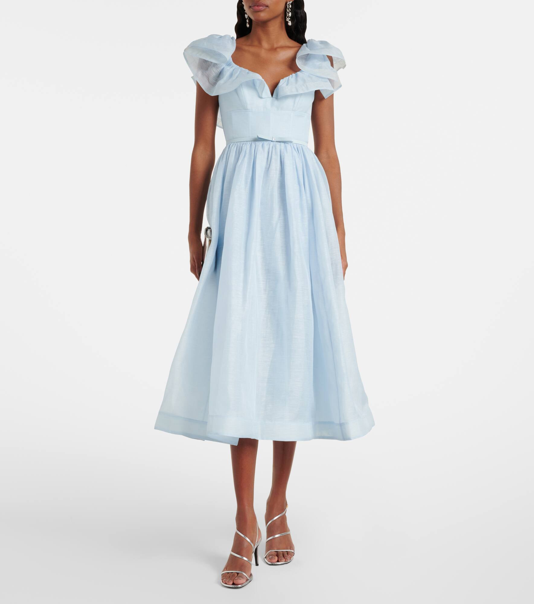 Dawning linen and silk midi dress - 2