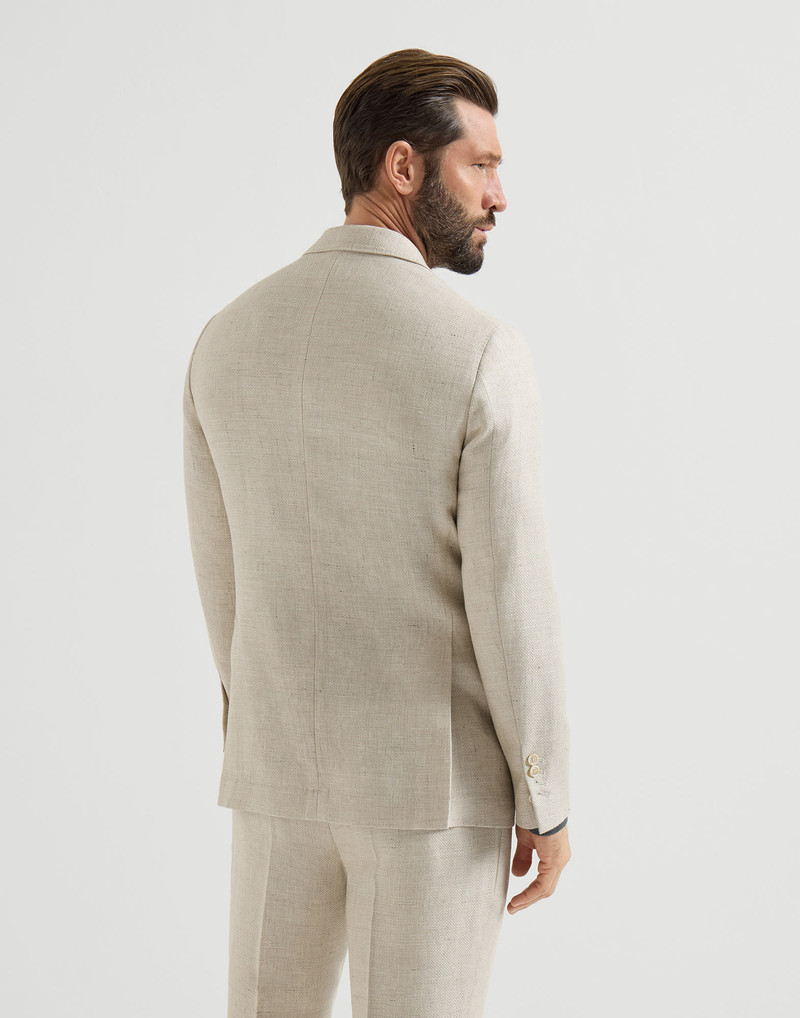 Silk, linen and wool hopsack deconstructed Cavallo blazer 3