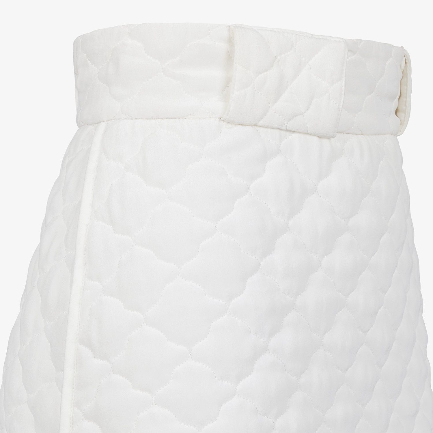 White quilted crêpe de chine skirt - 3