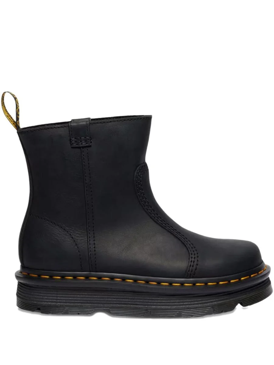 Dr. Martens Zebzag Rigger Ankle Boots In Black Leather - 1