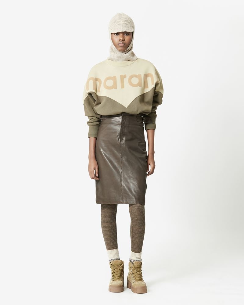 BERTILLE LEATHER MIDI SKIRT - 2