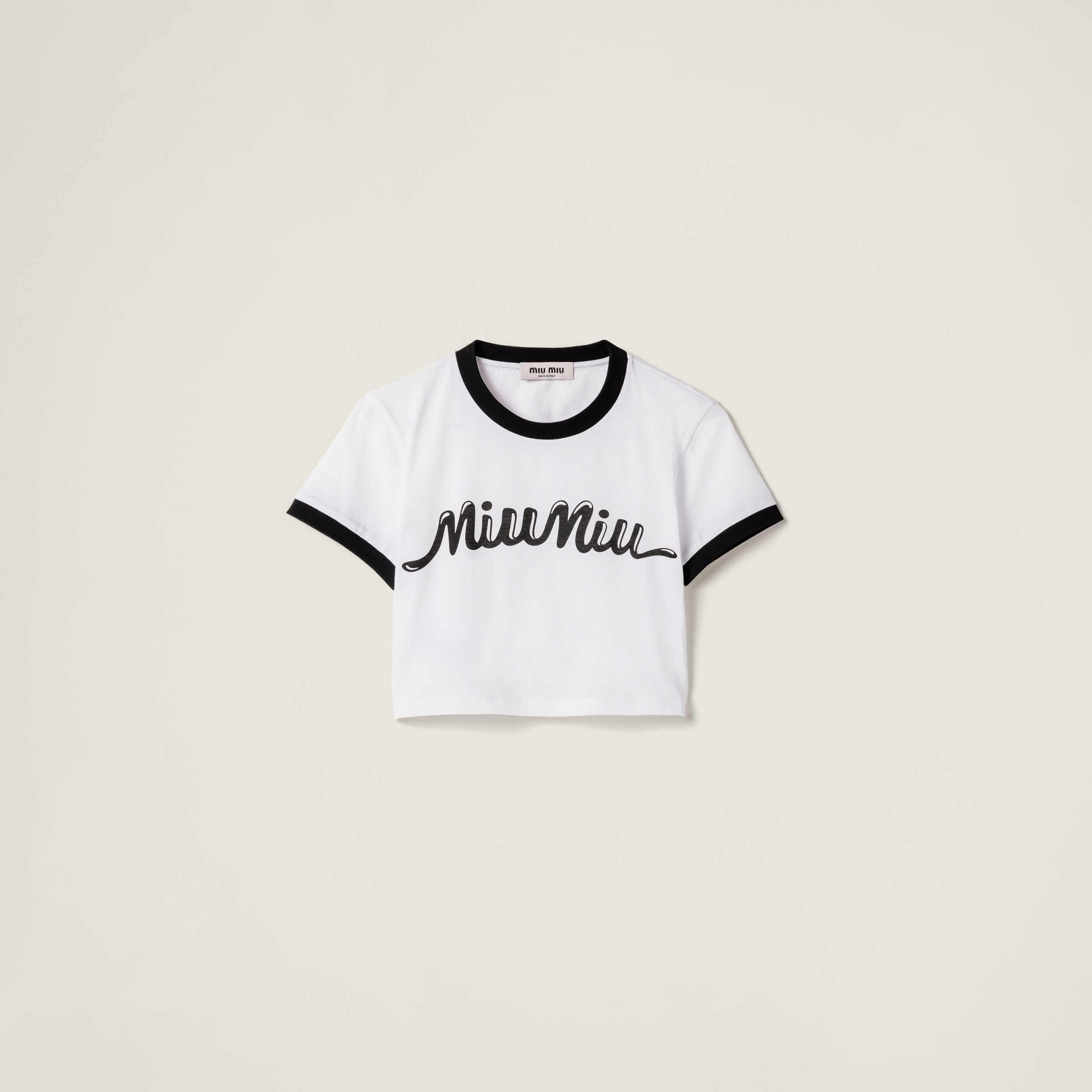 Cotton jersey T-shirt with printed logo - 1