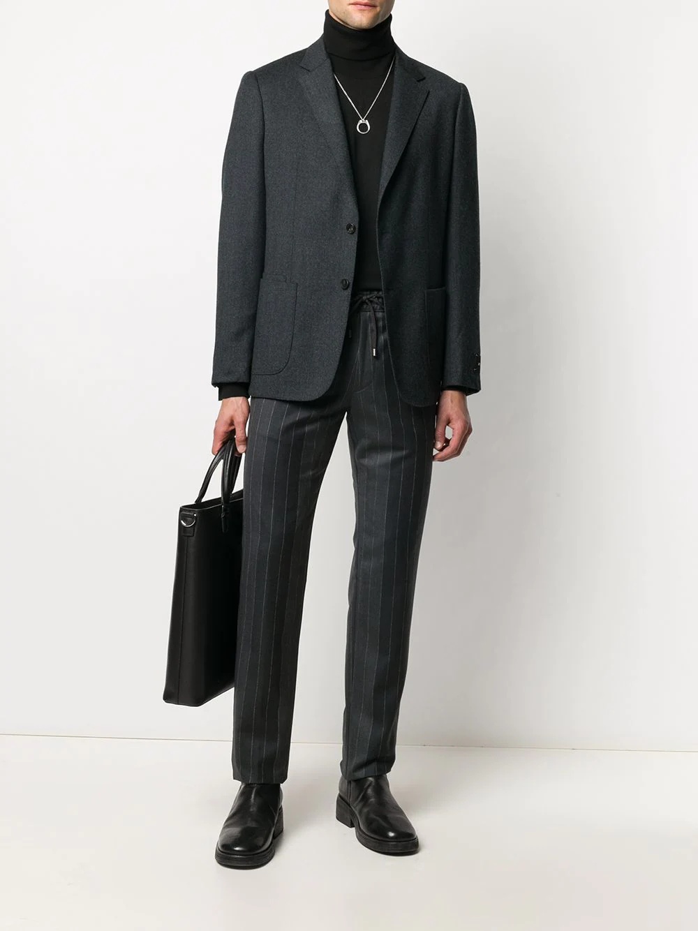 striped drawstring-waist trousers - 2