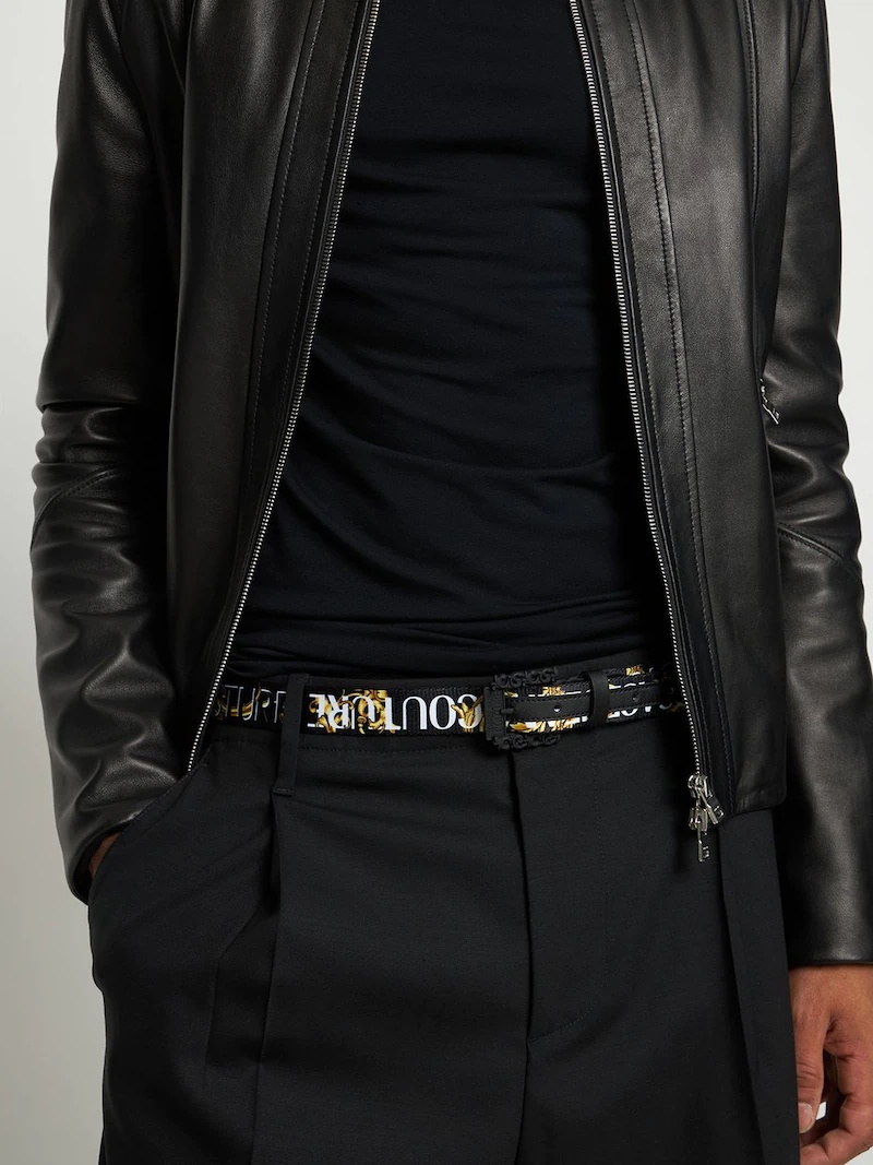 2.5CM BAROQUE PRINT WEBBING BELT - 2