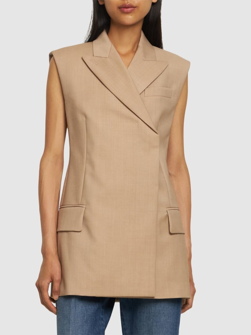 Ilex wool blend sleeveless jacket - 3