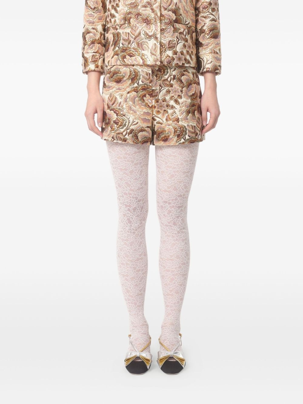 floral-jacquard shorts - 3
