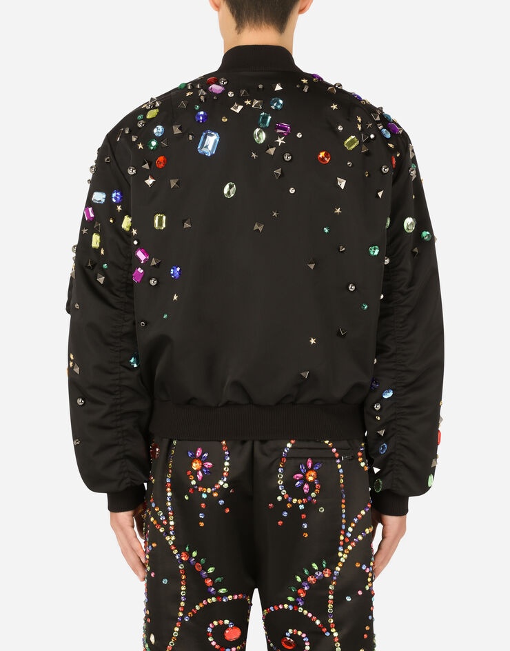Nylon jacket with crystal and stud embellishment - 3