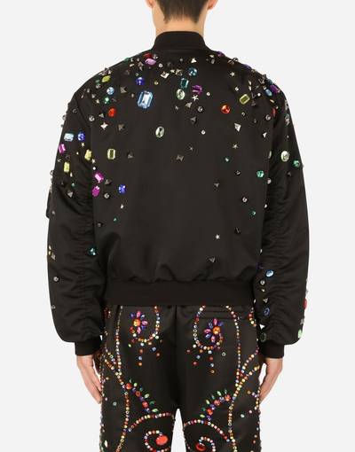 Dolce & Gabbana Nylon jacket with crystal and stud embellishment outlook