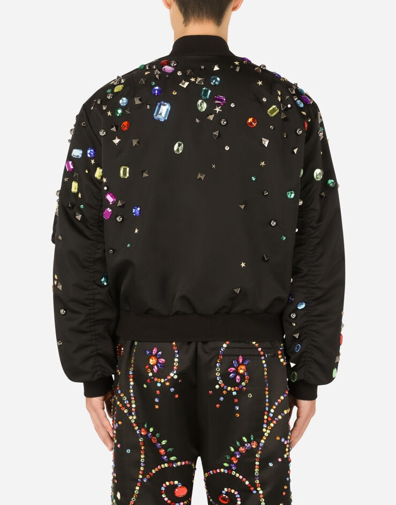 Nylon jacket with crystal and stud embellishment 3
