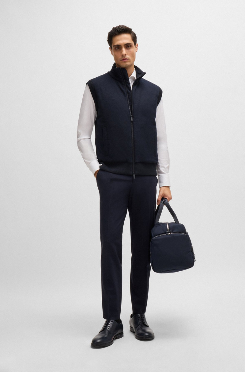 BOSS REGULAR-FIT GILET WITH BRUSHED-FLANNEL FRONT outlook