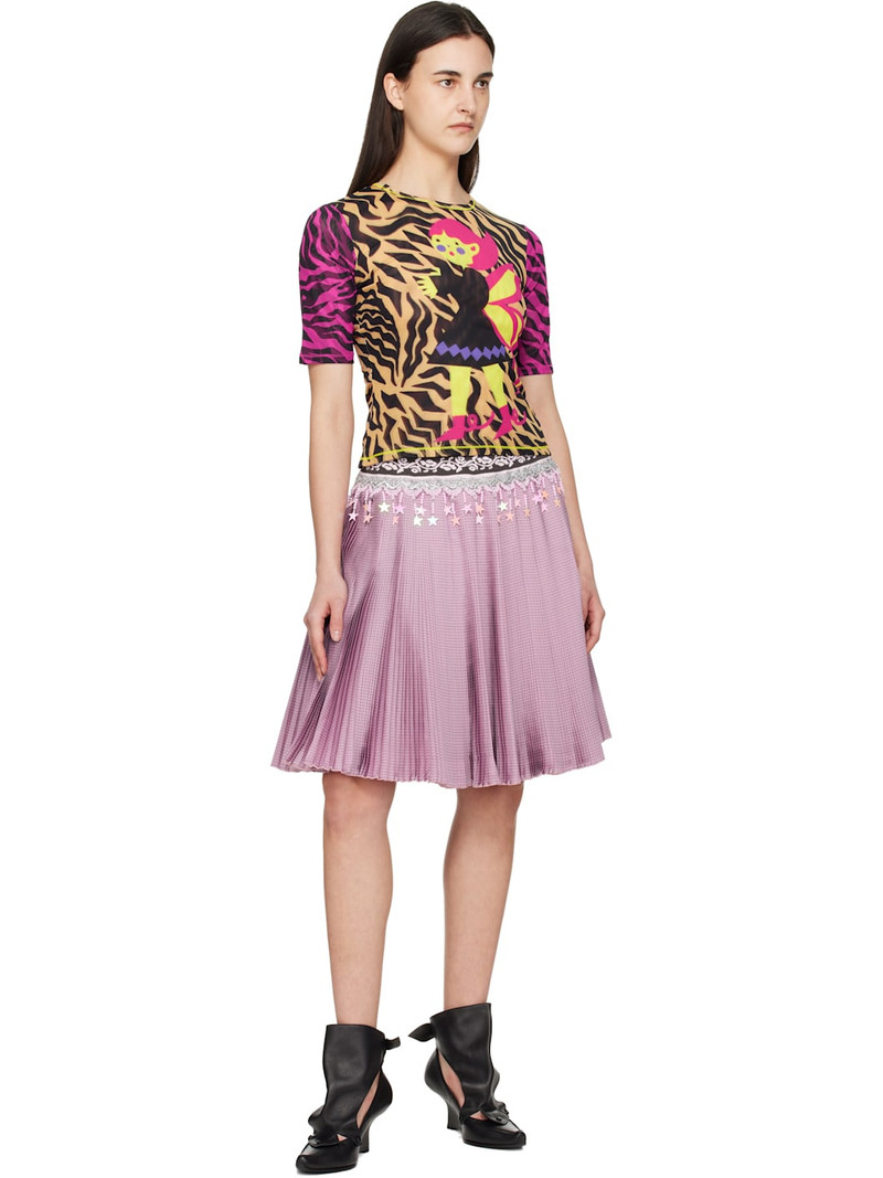 Chopova Lowena Pink Stacey Knitted Pleated Midi Skirt outlook