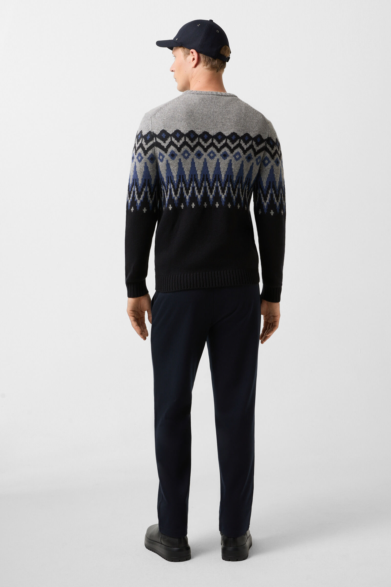 Norwegian pullover Ron in Navy blue/grey - 3