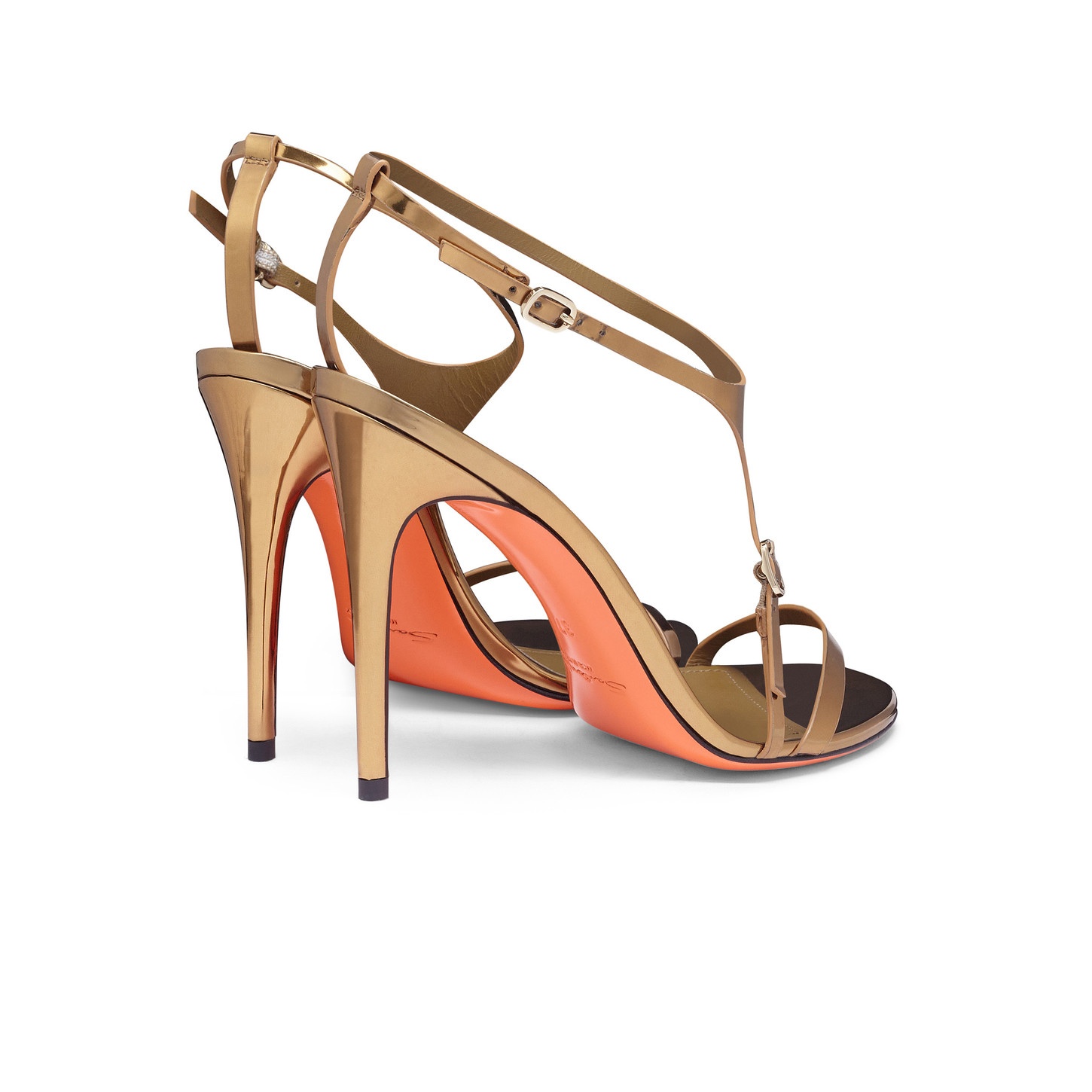 Women’s mirrored gold high-heel sandal - 3