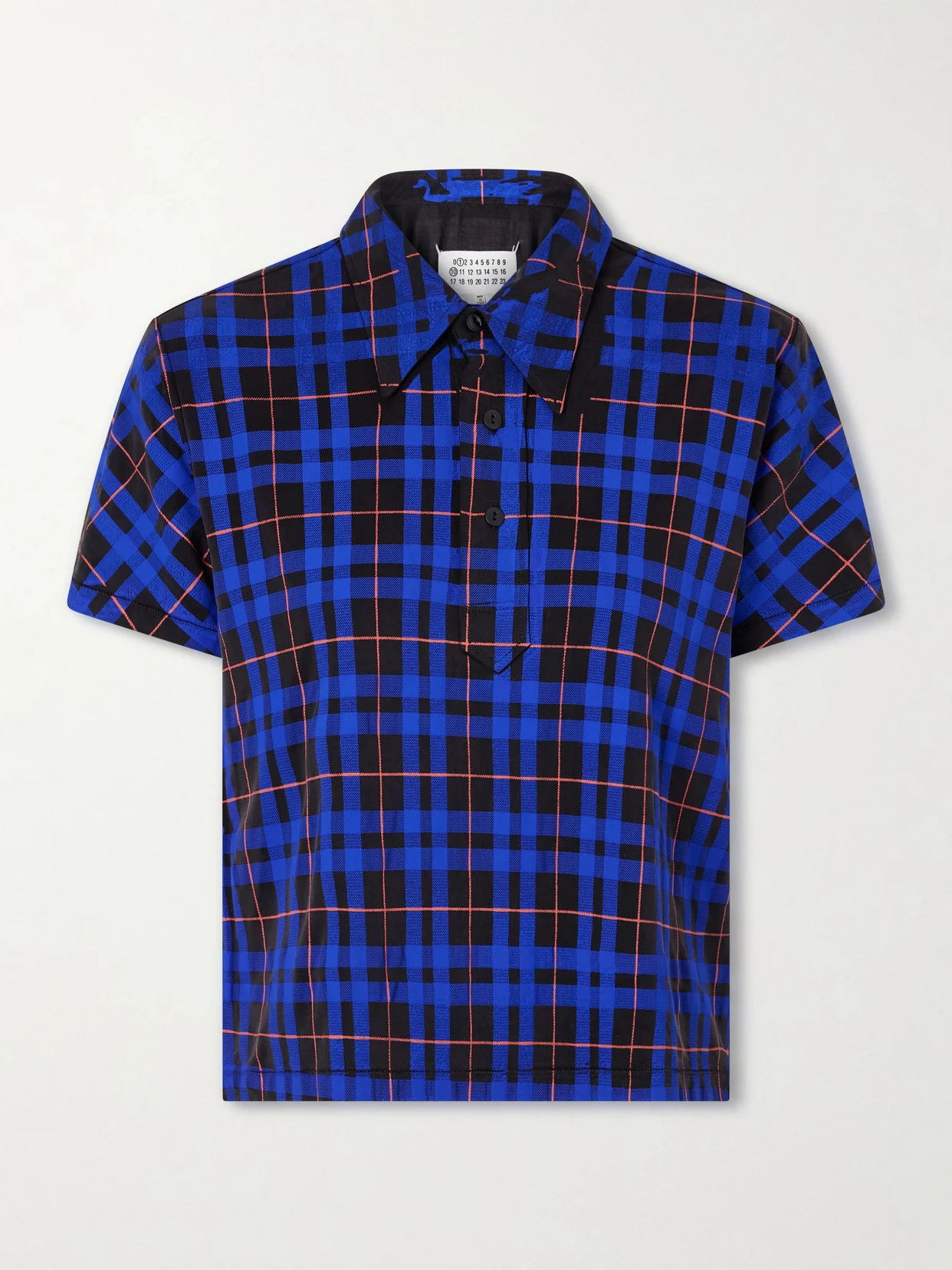 Checked Twill Polo Shirt - 1
