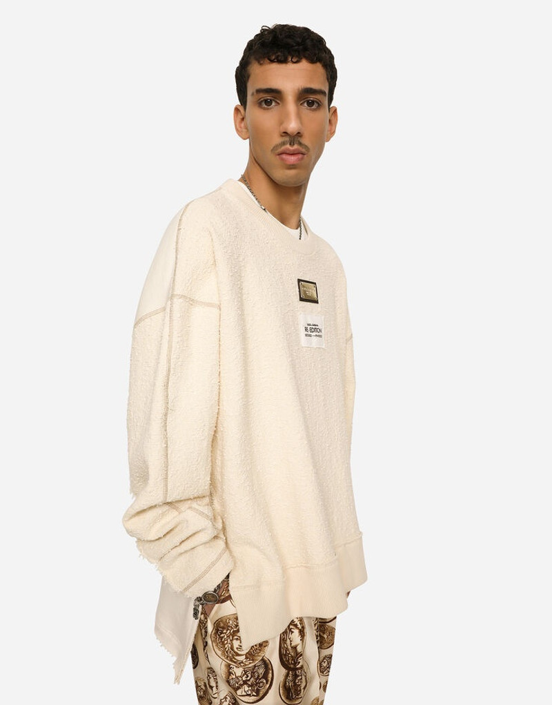 Re-Edition label patchwork jersey sweatshirt 4