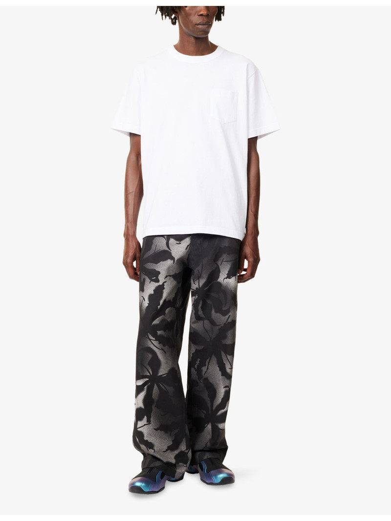 sacai Patch-Pocket Side-Zip Cotton T-Shirt outlook