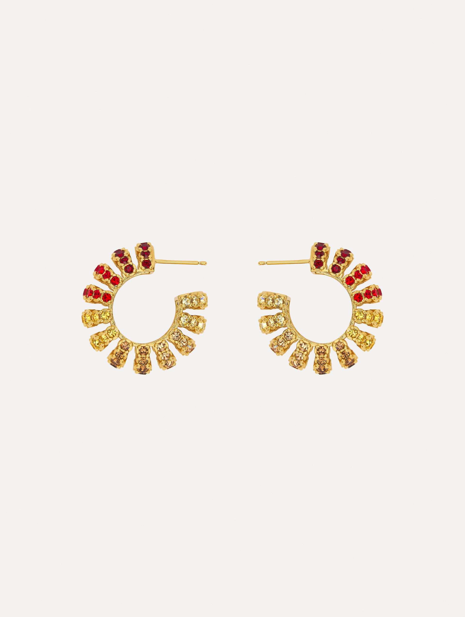CRYSTAL FAN HOOP EARRINGS - 2