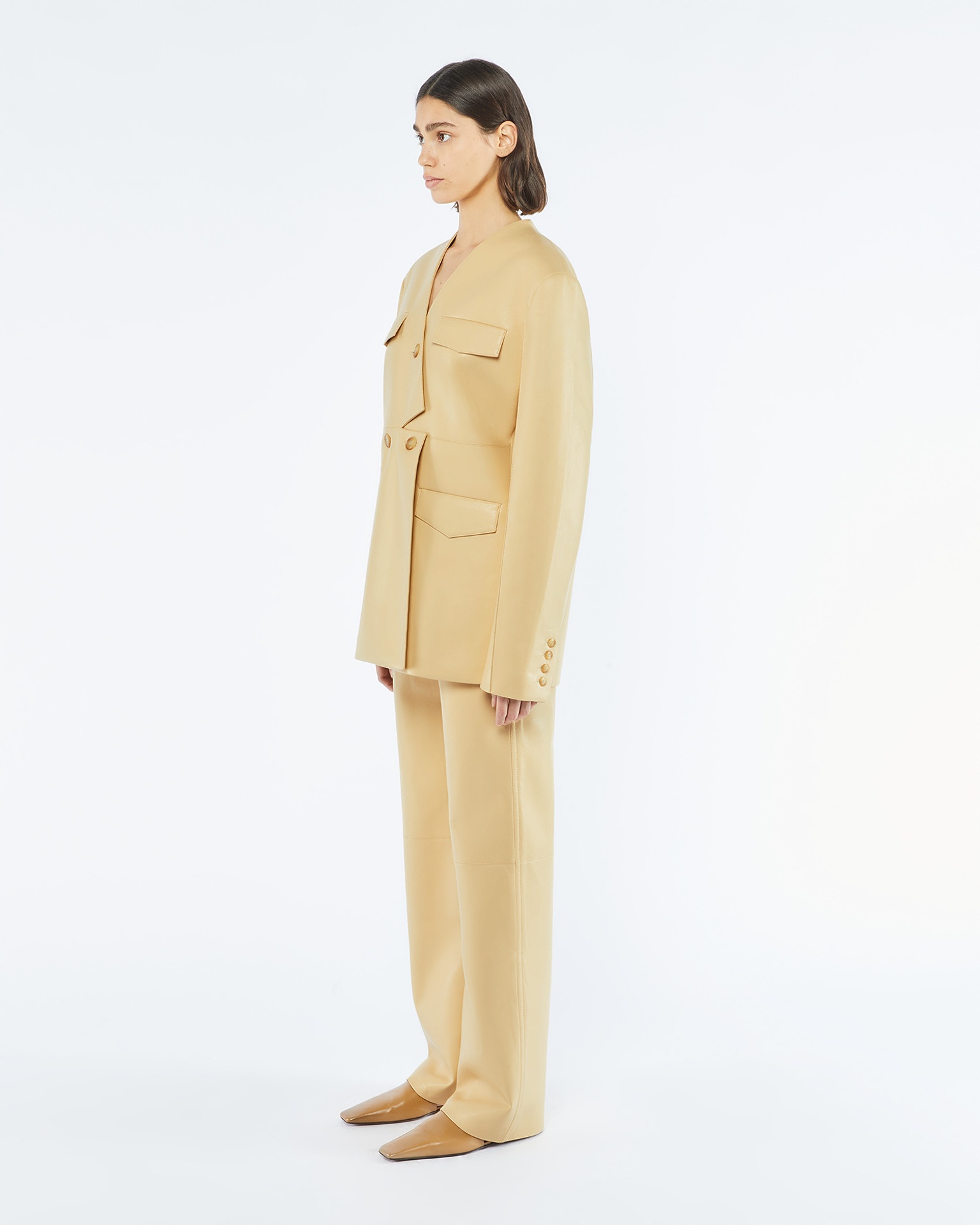 FELIZ - OKOBOR™ alt-leather blazer - Vintage creme - 3