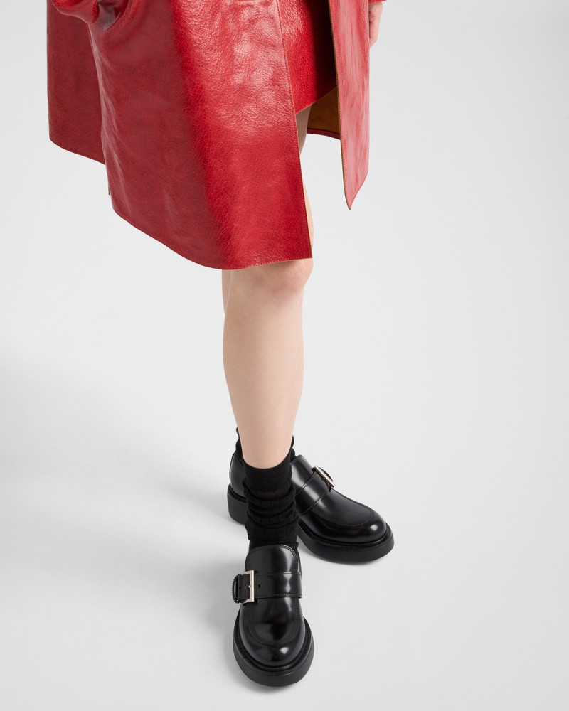 Prada Brushed leather loafers outlook