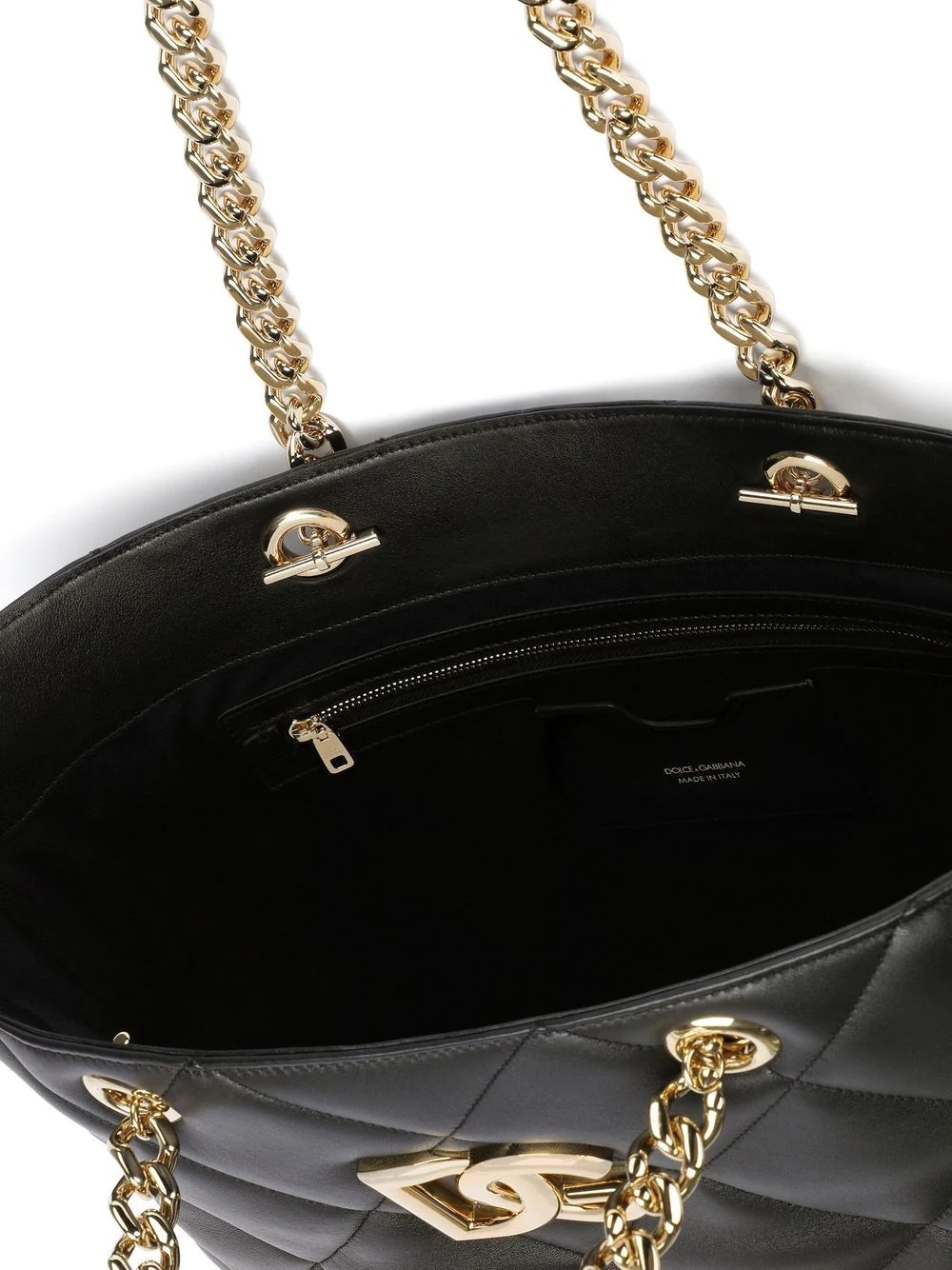 DG-logo quilted leather tote bag - 5