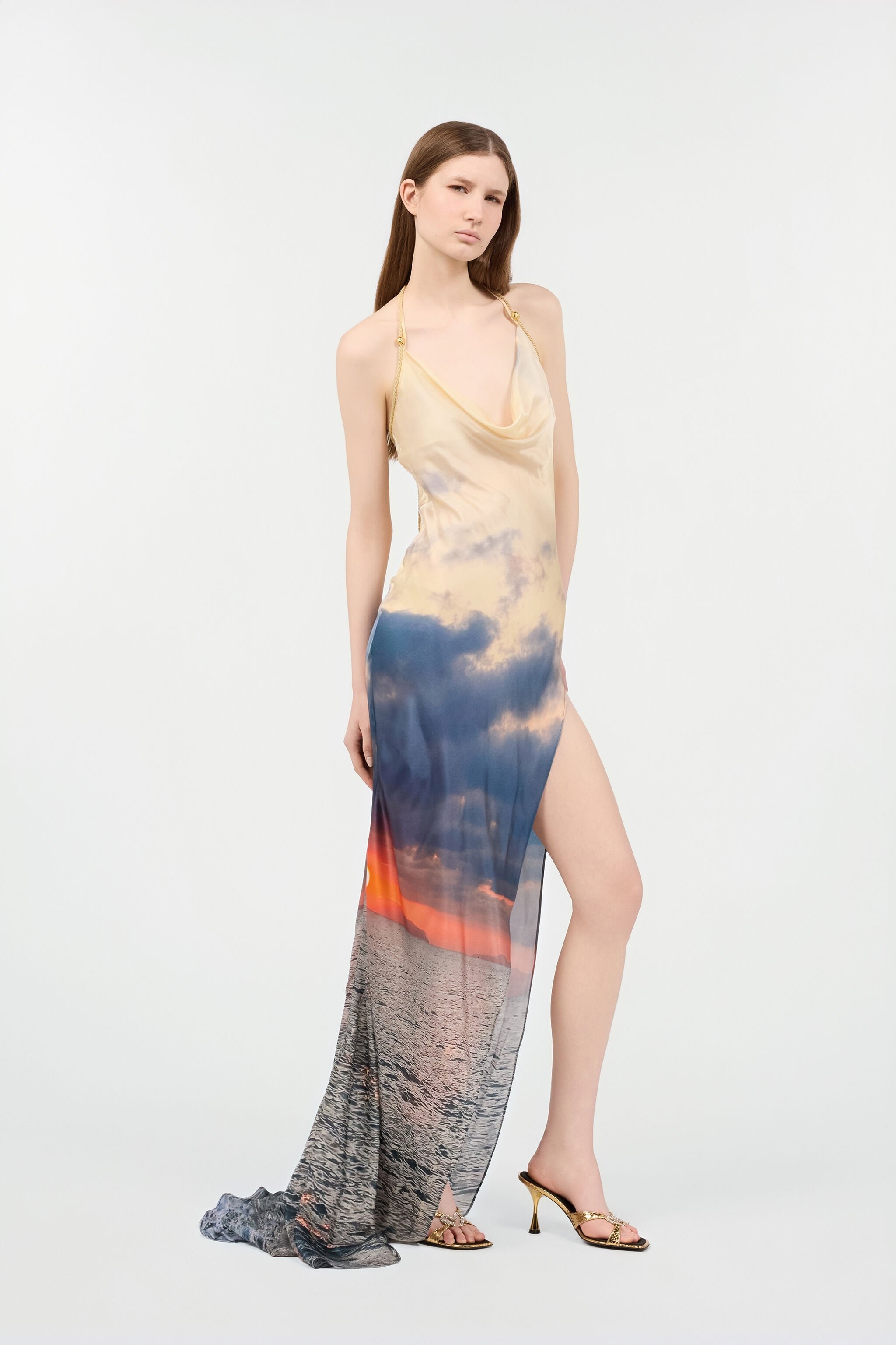 Long Dress With Sunrise Print - 3