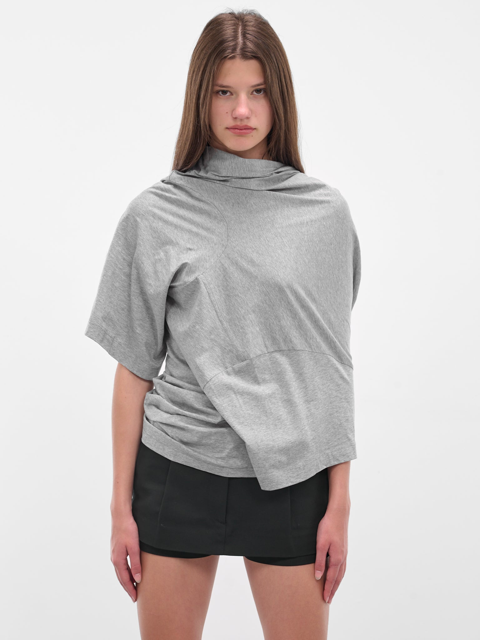 Gray Twisted Distort Tee - 1