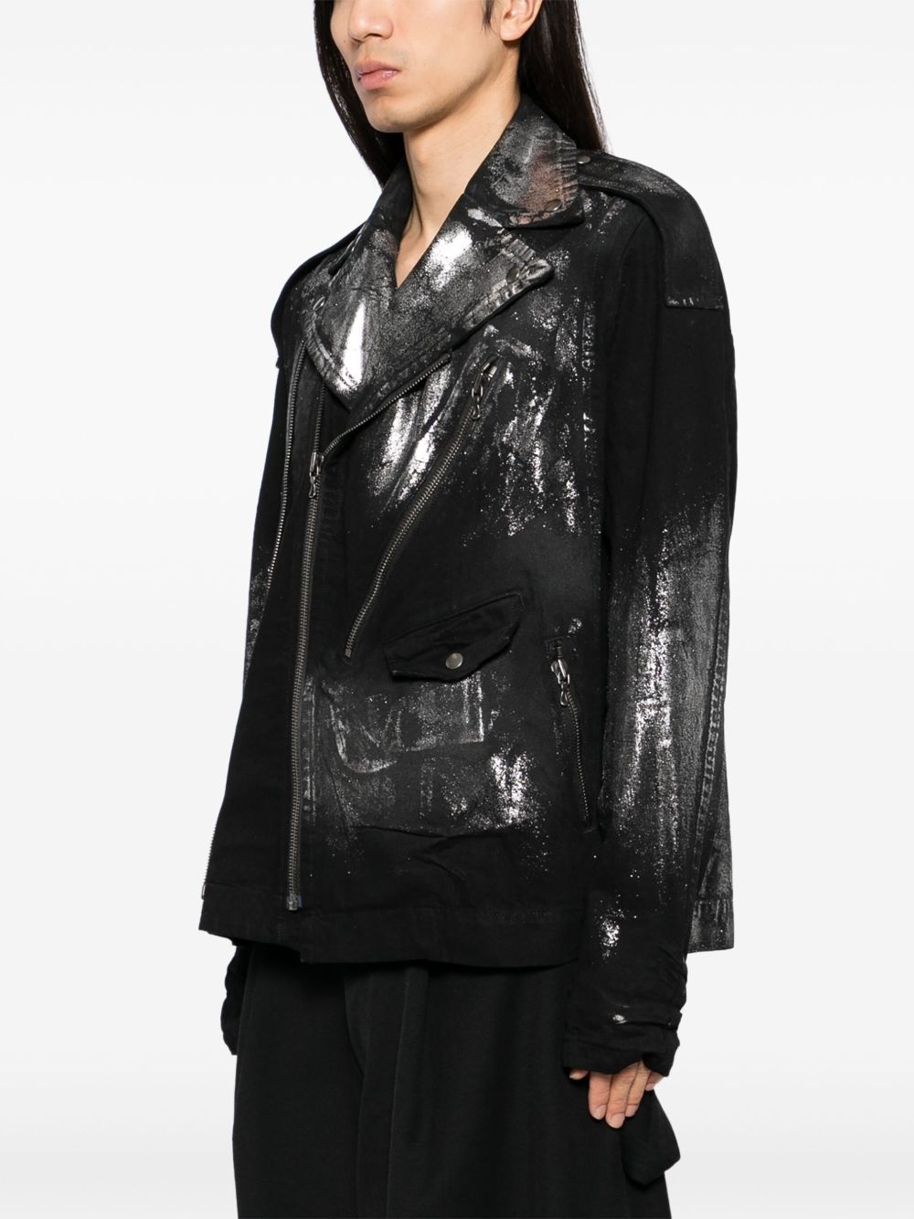 cotton biker jacket - 3