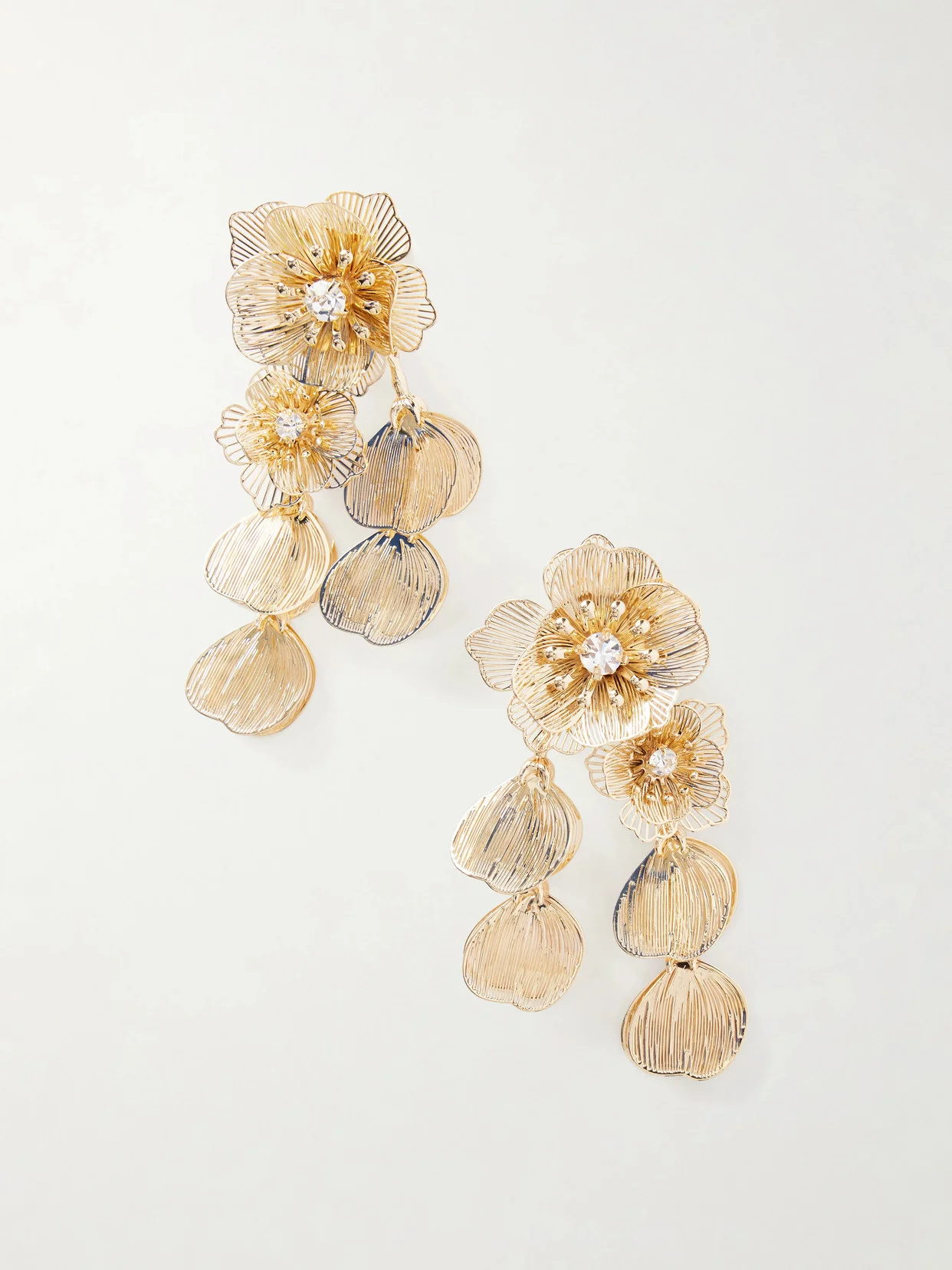 Gold-tone Crystal Earrings - 1