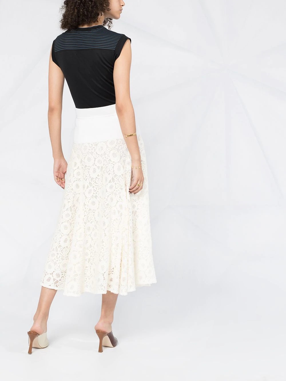 floral-lace midi-skirt - 4