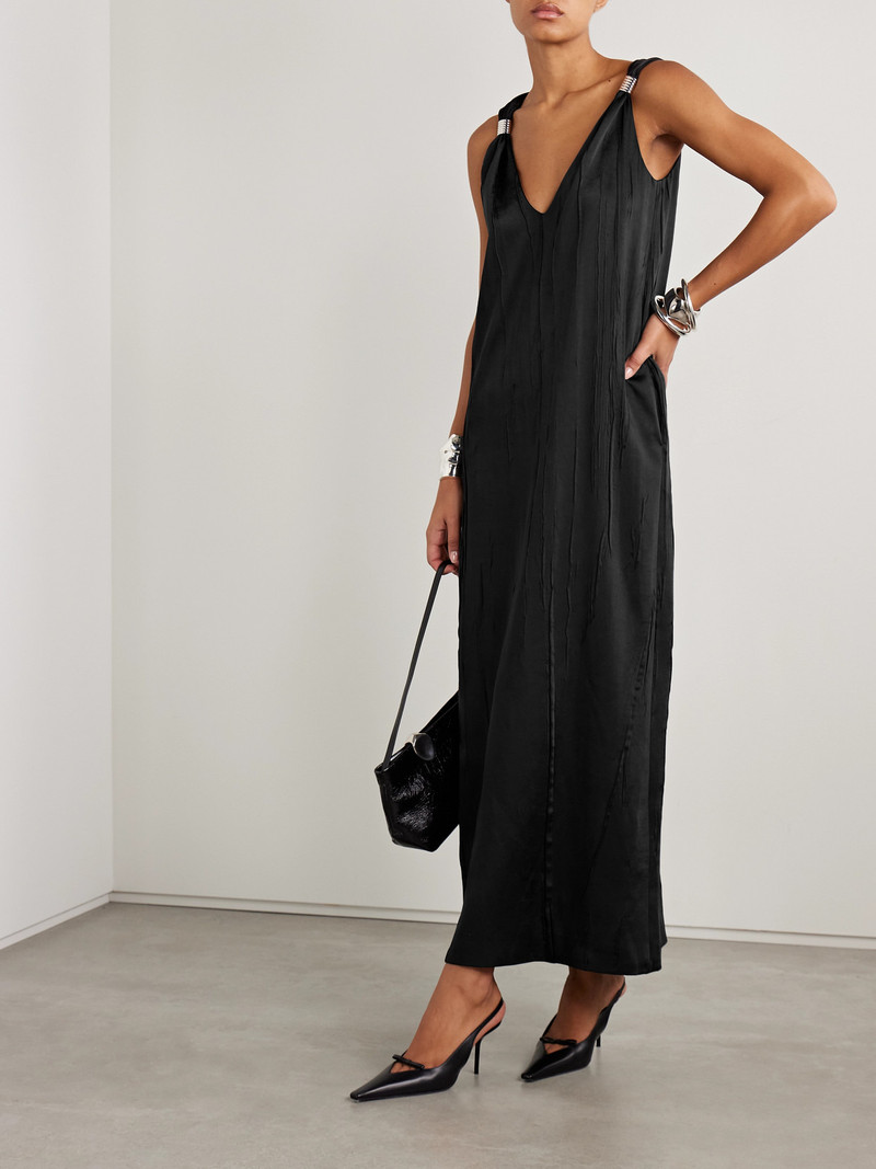 BRANDON MAXWELL The Keke Embellished Crinkled-satin Midi Dress outlook