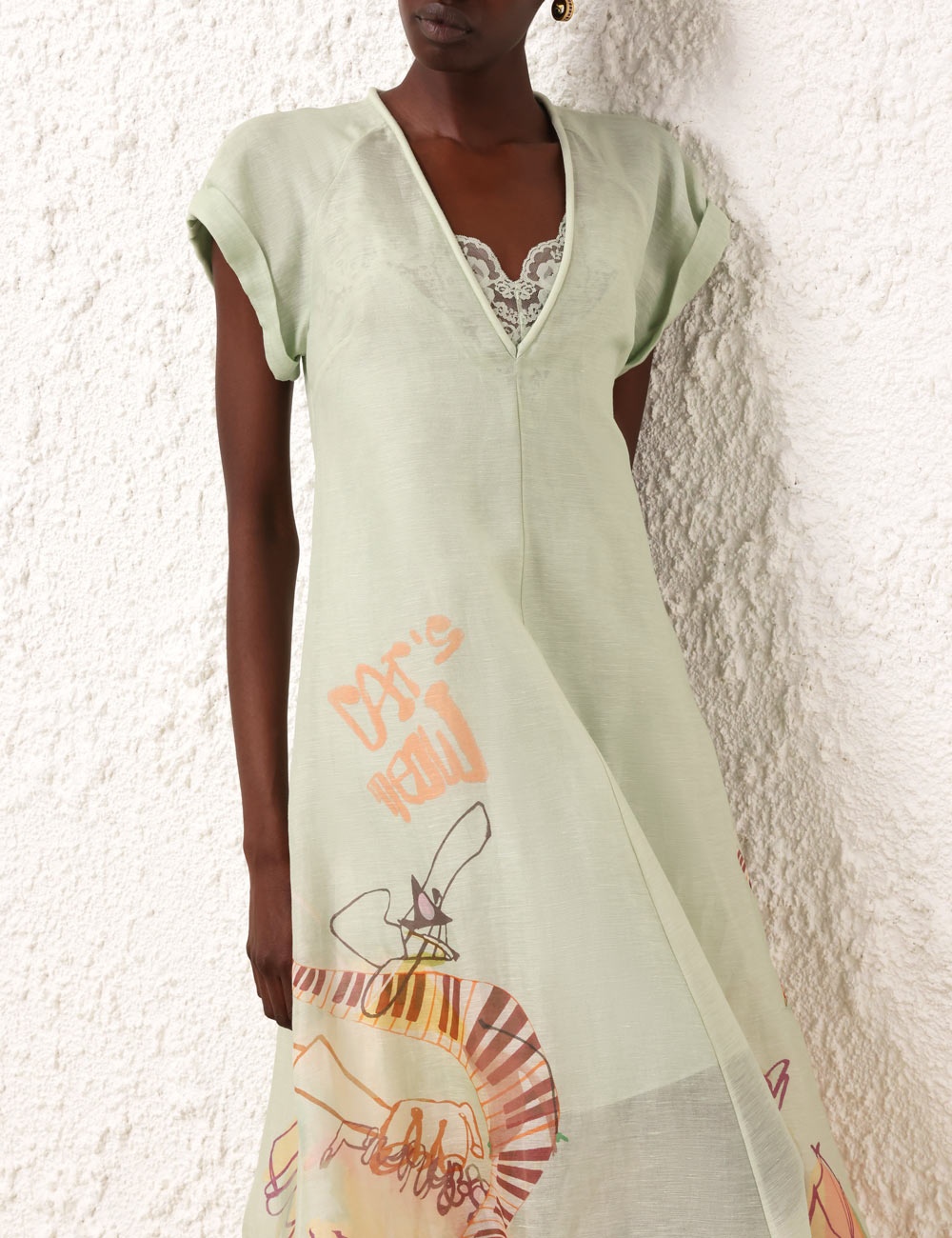 Zimmermann MATCHMAKER POSTER V NECK DRESS | REVERSIBLE