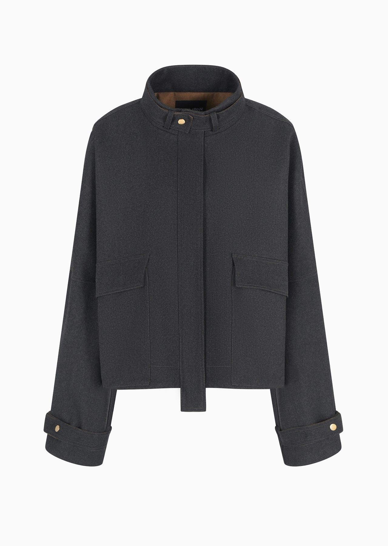 Two-tone double wool pea coat - 1