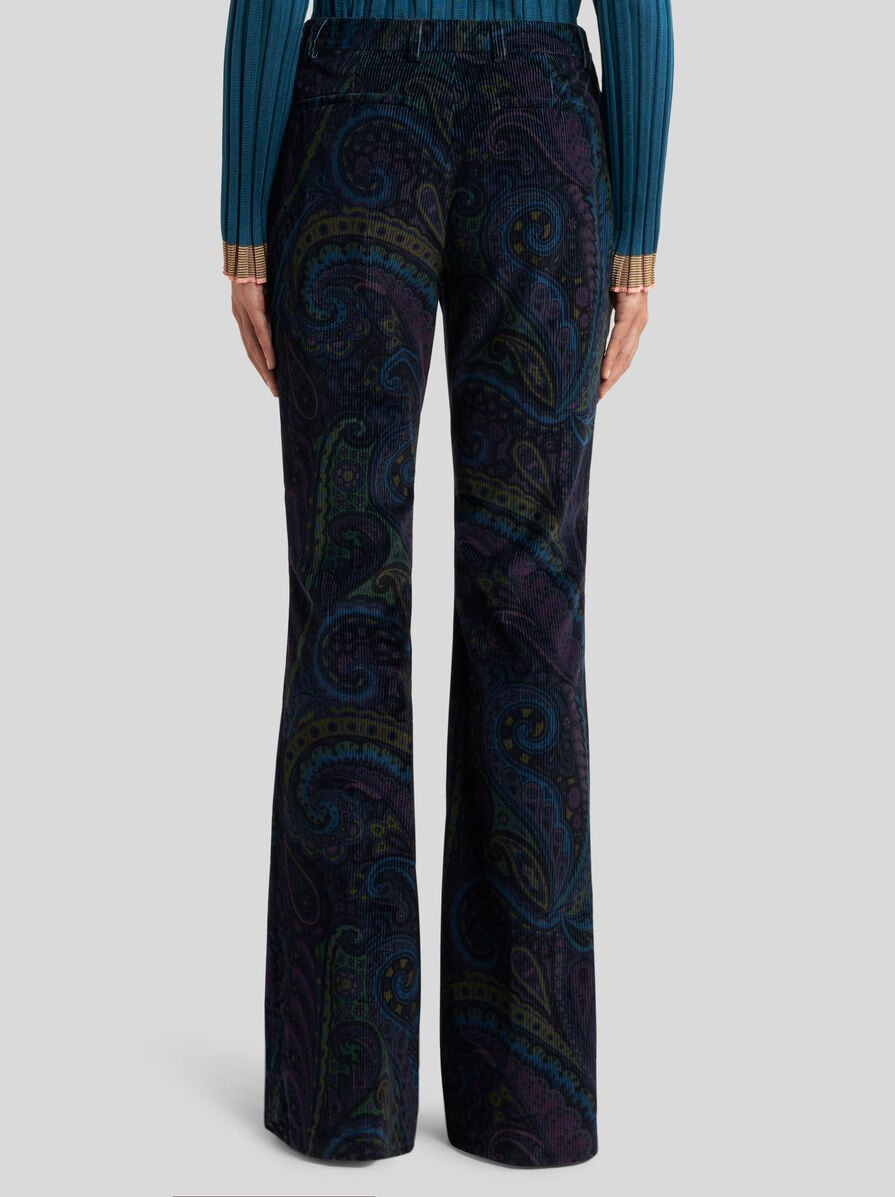 PRINTED CORDUROY VELVET TROUSERS - 4