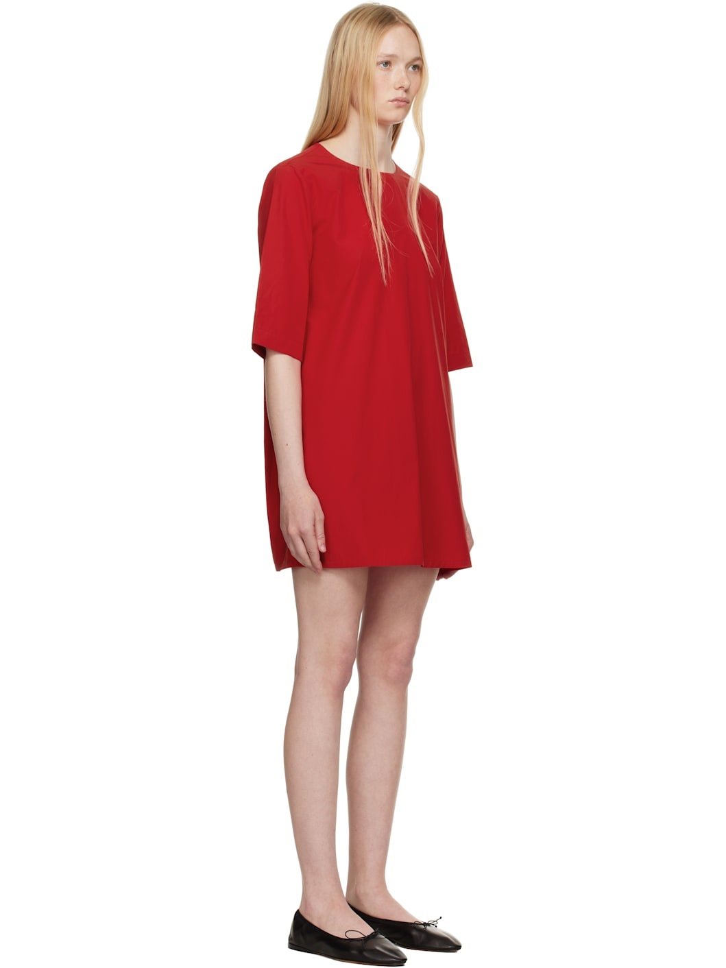 Red T-shirt Cocoon Minidress - 2