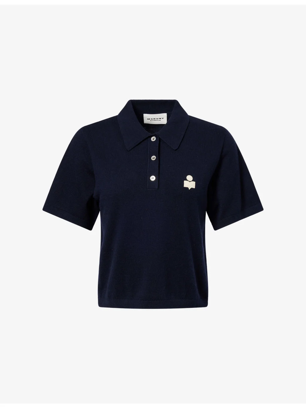 Althea Collared Cotton and Wool-Blend Top - 1