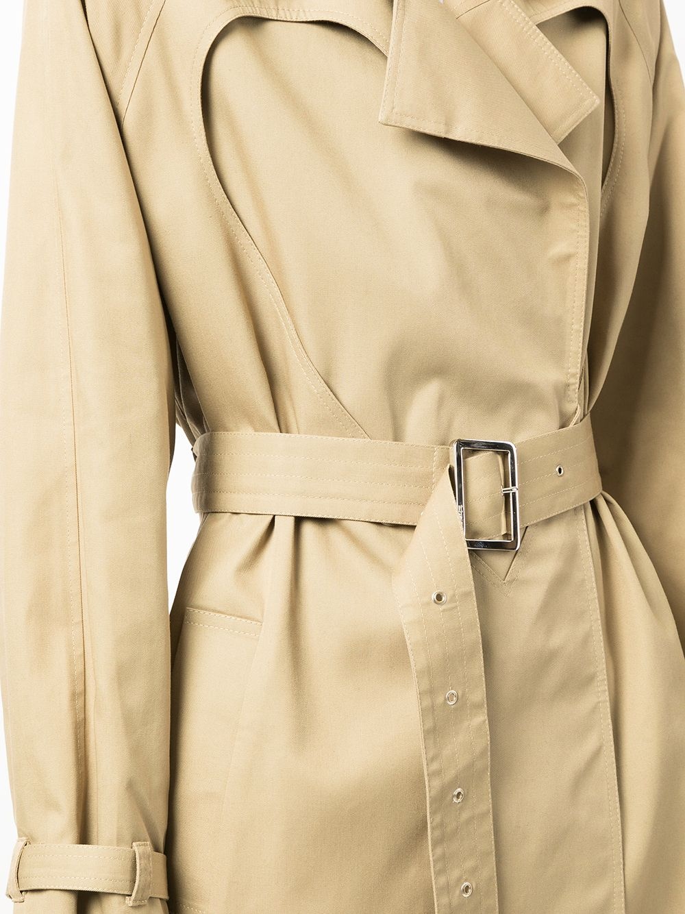 heart-cut belted trench coat - 5