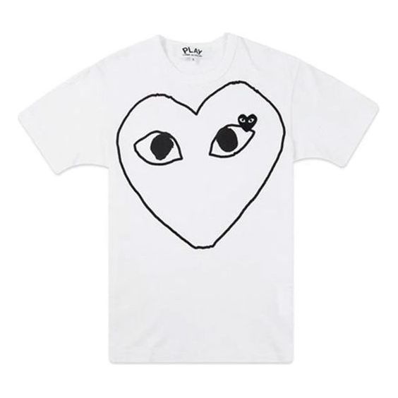 COMME des GARCONS PLAY Outline Heart T-Shirt 'White' AZ-T102-051-1 - 1