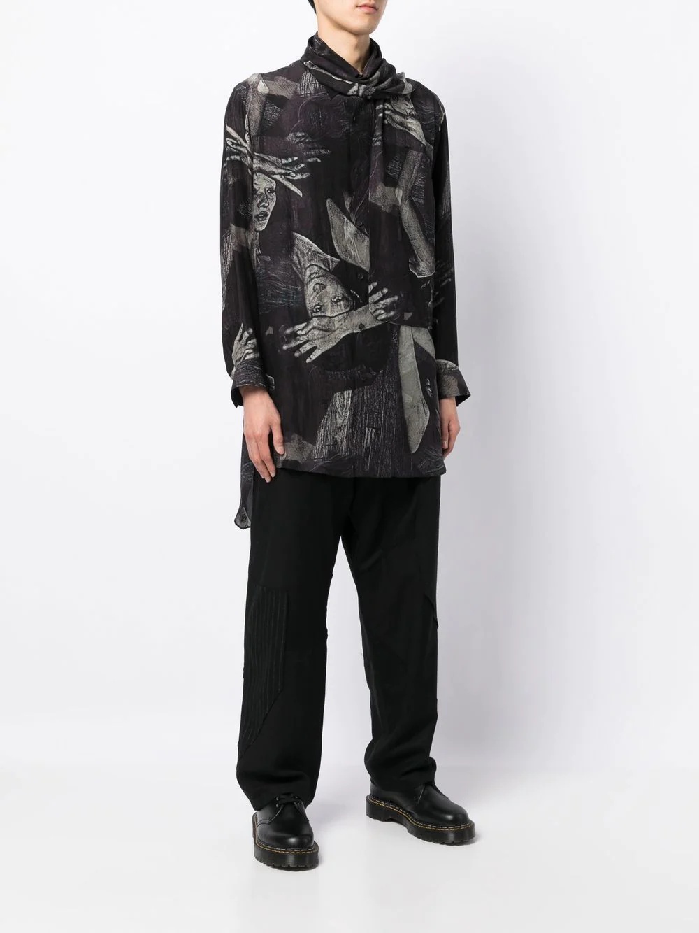 abstract-print long-sleeve shirt - 3