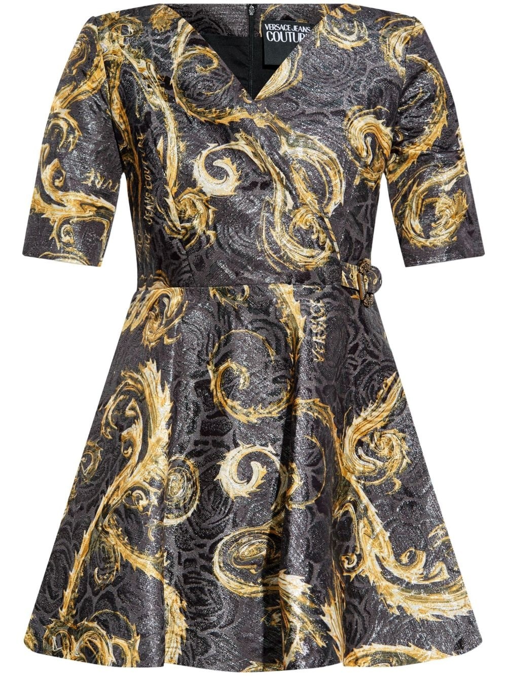 Barocco-print mini dress - 1