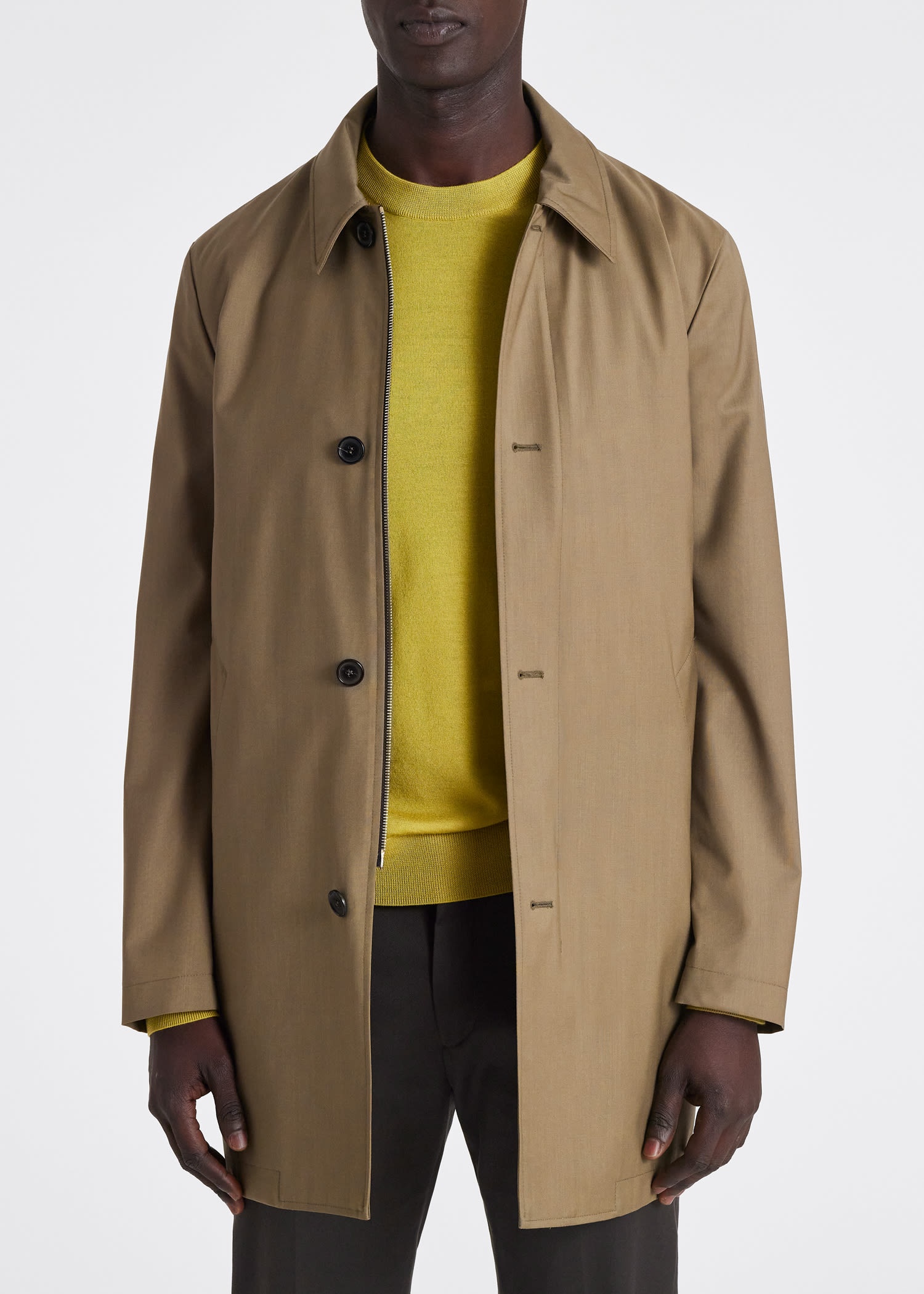 'Green Storm System' Wool Raincoat With Detachable Gilet - 5