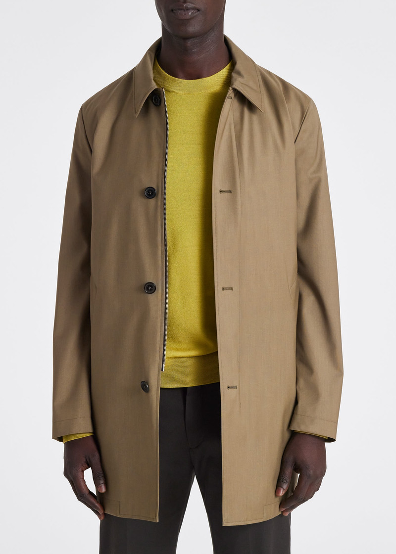 'Green Storm System' Wool Raincoat With Detachable Gilet 5