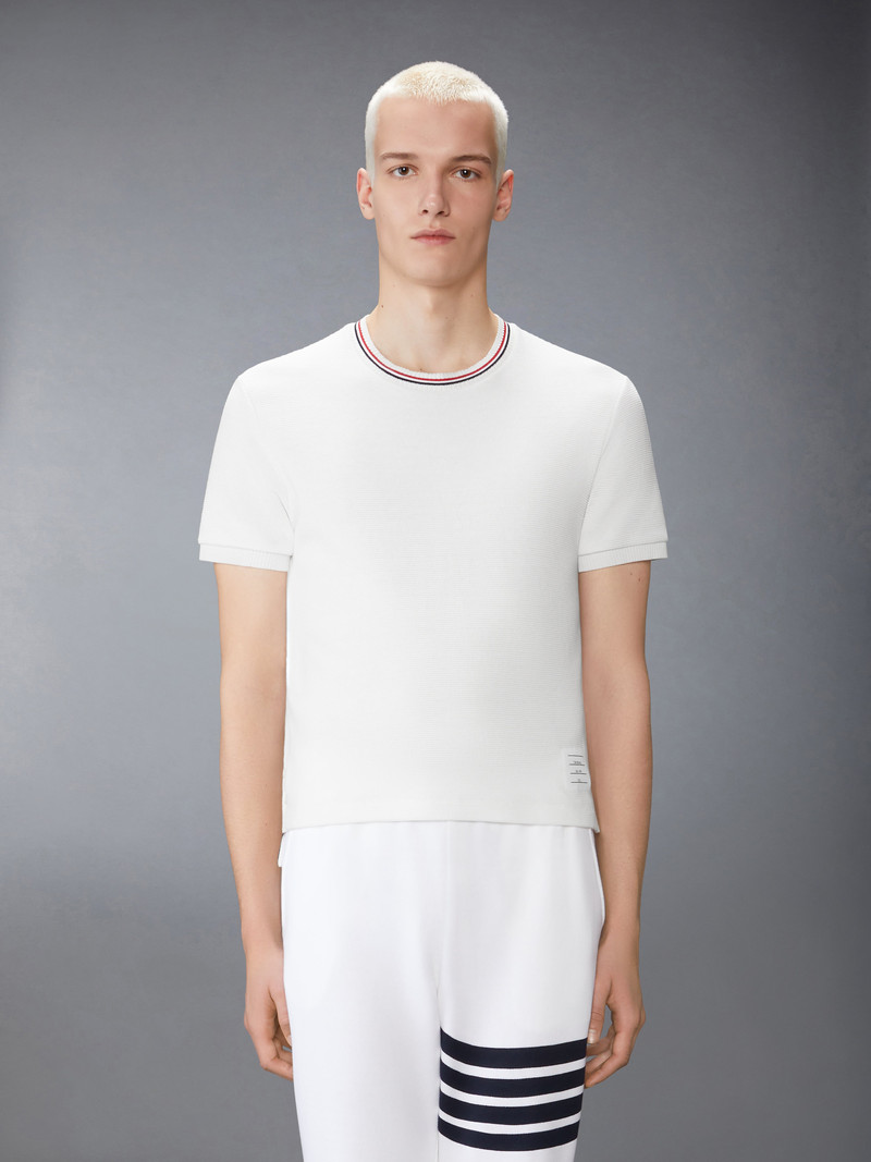 Thom Browne COTTON WAFFLE RIB CUFF TEE outlook