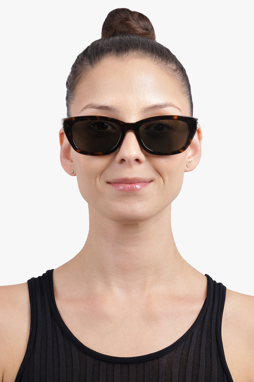 SL M153 RECTANGULAR MONOGRAMME SUNGLASSES | DARK HAVANA BROWN - 4