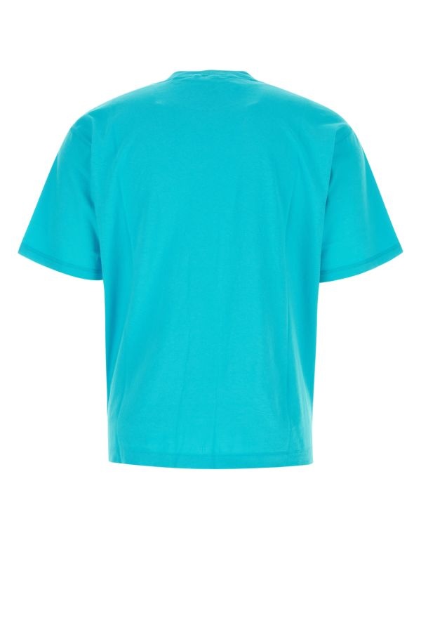 STONE ISLAND Turquoise Cotton T-Shirt - 2