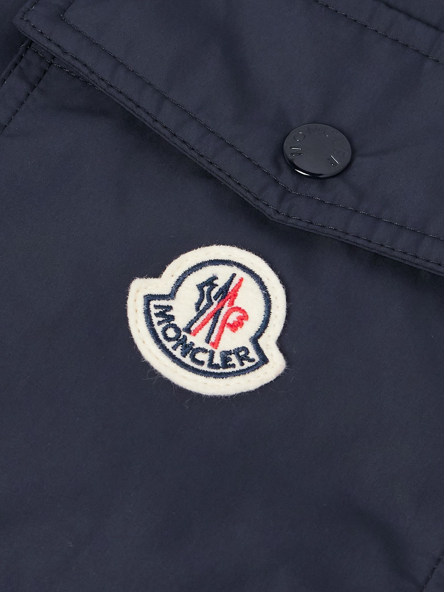 Vigeon Logo-Appliquéd Shell Down Shirt Jacket Navy - 6