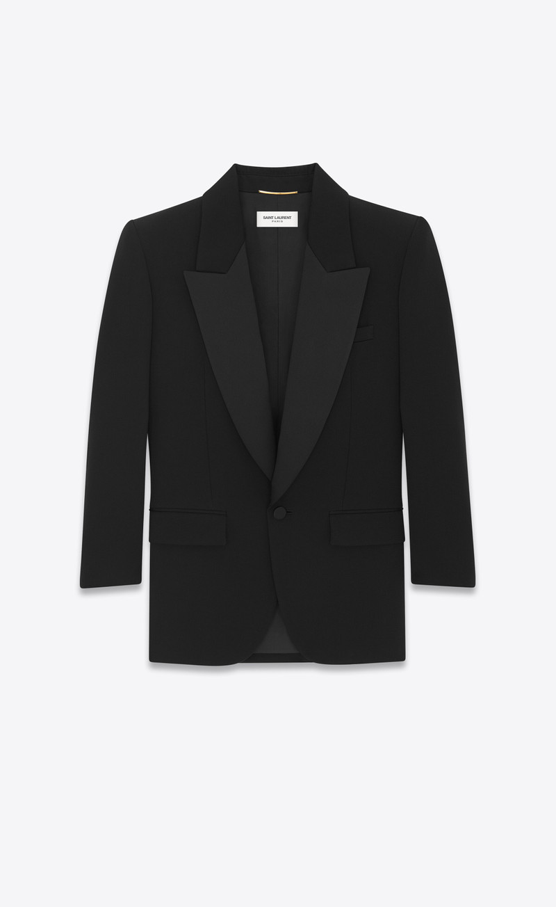 single-breasted tuxedo jacket in grain de poudre 1