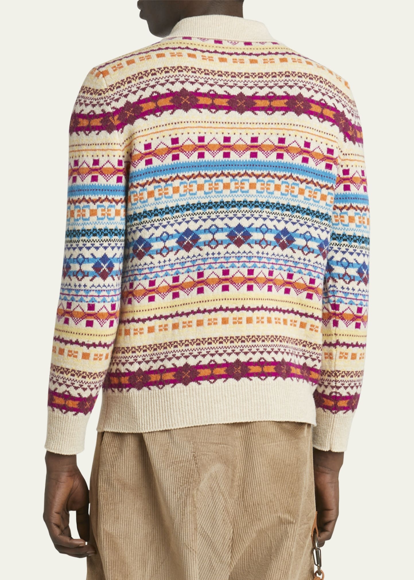 Loewe Men s Fair Isle Polo Sweater bergdorfgoodman REVERSIBLE