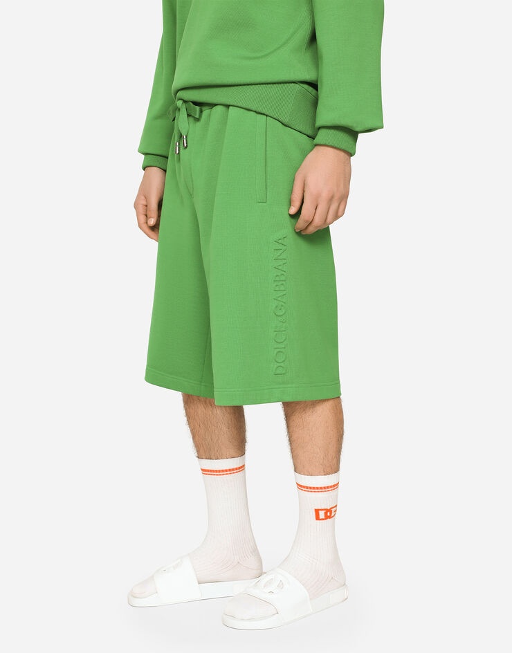 Jersey jogging shorts with embossed logo - 4